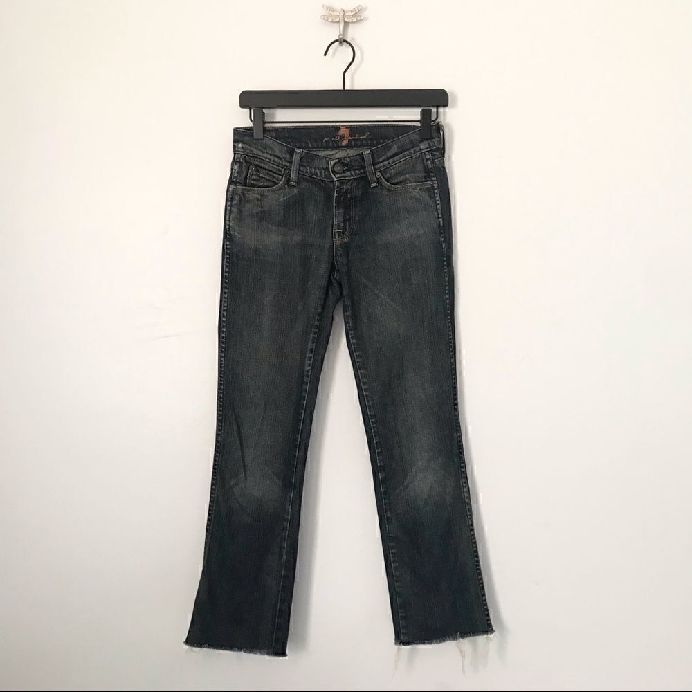 7 for all mankind straight raw leg hem rainbow